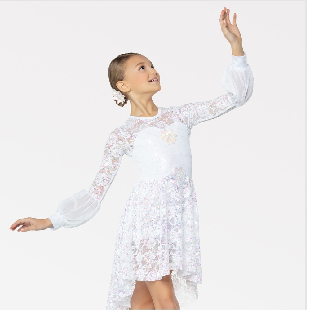 Revolution Dancewear Breathe In white sequin lyrical dance costume